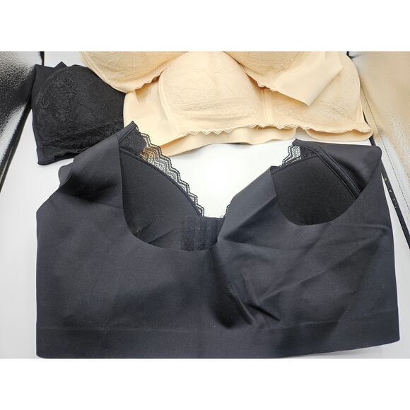 SheCurve Women's Bra's Lingerie 2 XL Set of 4- 2 Black 2 Beige NEW Unworn - Picture 3 of 6